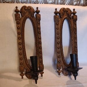 Vintage Brown Wall Candle Holders Home Wall Decor